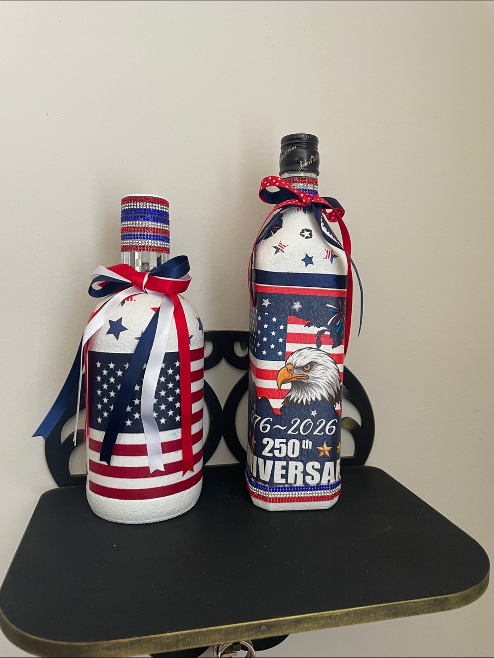 Patriotic USA Flag Bottle Covers with Eagle - Red White Blue